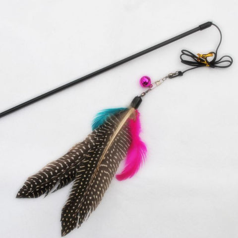 Color Multi Products For Pet Cute Design Pets Cat Toy Bird Feather Teaser Wand Plastic Toys for Cats