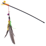 Pet Cat Teaser Multi Color Bird Feather plush Cat Wand Cat Catcher Teaser Stick Cat interactive toys