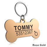 FLOWGOGO Stainless Steel Pet Cat Dog ID Tag Engraved Anti-lost Cat Small Dog Collars Accessories Cat Necklace ID Name Tags