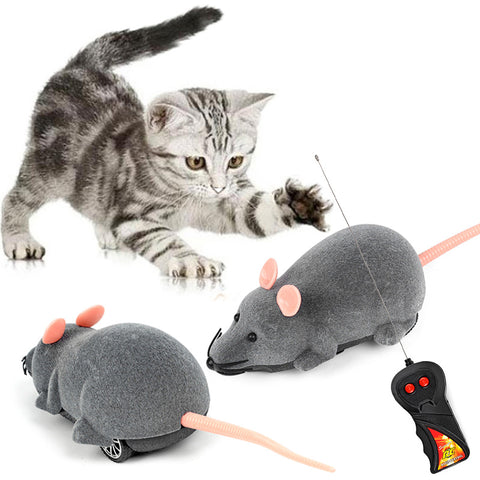 3 Colors Mouse Cat Toy Wireless Remote Control Pet Toys Interactive Pluch Mouse RC Electronic Rat Mice Toy For Kitten Cat